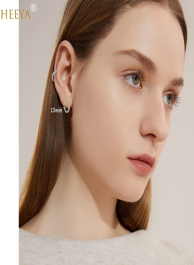 HEEYA Sterling Silver Hoop Earring 3 Pairs 925 Sterling Silver Hoop Earrings for Women Men,for Multi-Piercings Fashion Jewelry Gifts for Her Him,13/15/20mm,Trendy Hoop Earrings Stacks for Multiple Piercing,Earring Gift - Image 4